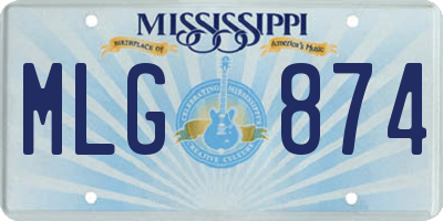 MS license plate MLG874