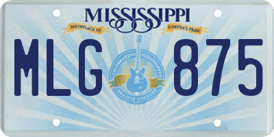MS license plate MLG875