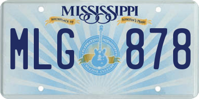MS license plate MLG878