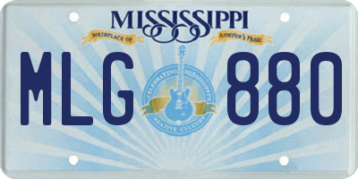 MS license plate MLG880