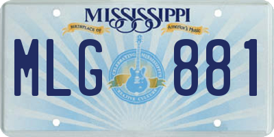 MS license plate MLG881
