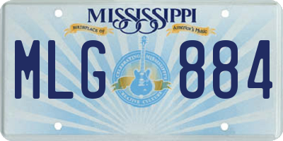 MS license plate MLG884