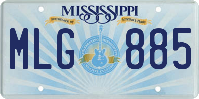 MS license plate MLG885