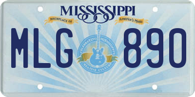 MS license plate MLG890