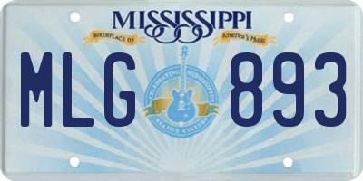MS license plate MLG893