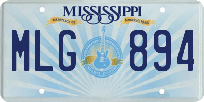 MS license plate MLG894