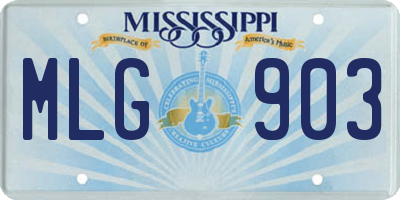 MS license plate MLG903