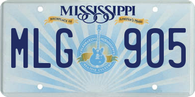 MS license plate MLG905