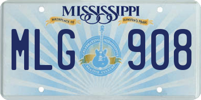 MS license plate MLG908