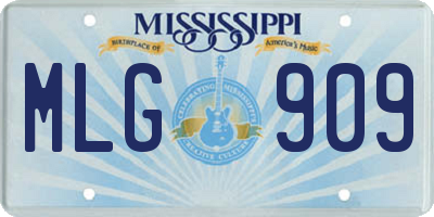 MS license plate MLG909