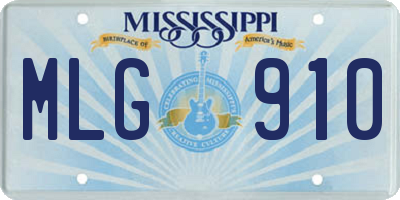 MS license plate MLG910