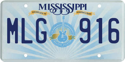 MS license plate MLG916