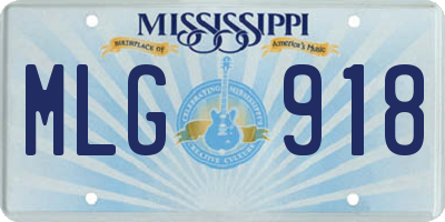 MS license plate MLG918