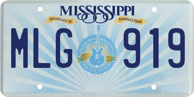 MS license plate MLG919