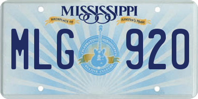MS license plate MLG920
