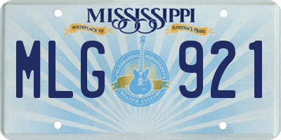 MS license plate MLG921