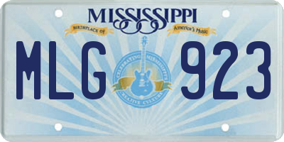 MS license plate MLG923