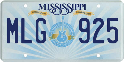 MS license plate MLG925