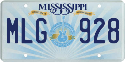 MS license plate MLG928