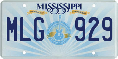 MS license plate MLG929