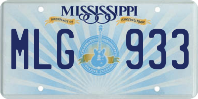 MS license plate MLG933