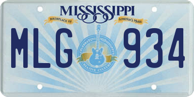 MS license plate MLG934