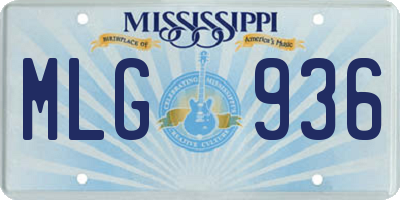 MS license plate MLG936