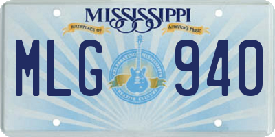 MS license plate MLG940
