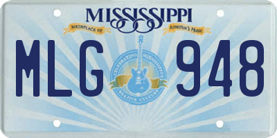 MS license plate MLG948