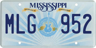 MS license plate MLG952