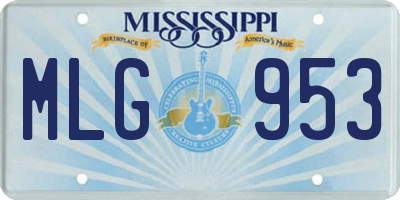 MS license plate MLG953
