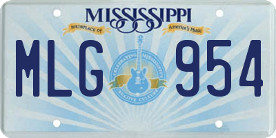 MS license plate MLG954