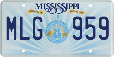 MS license plate MLG959