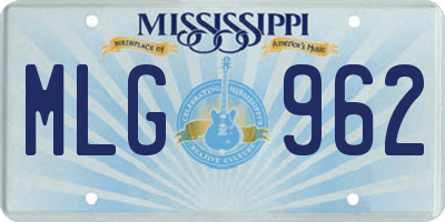MS license plate MLG962