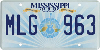 MS license plate MLG963