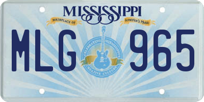 MS license plate MLG965