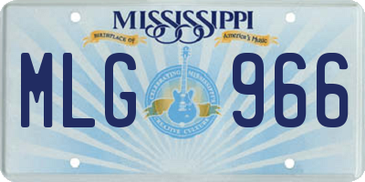 MS license plate MLG966