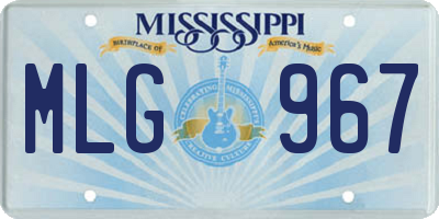 MS license plate MLG967