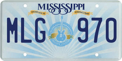 MS license plate MLG970