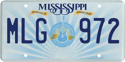 MS license plate MLG972