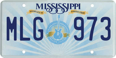 MS license plate MLG973