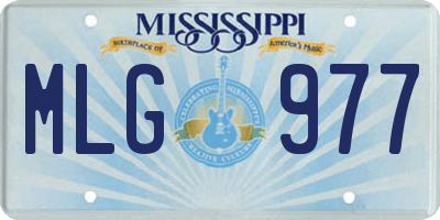 MS license plate MLG977