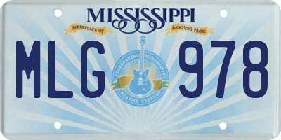 MS license plate MLG978