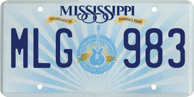MS license plate MLG983