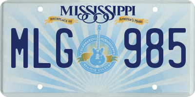 MS license plate MLG985