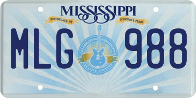 MS license plate MLG988