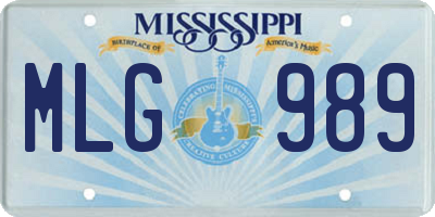 MS license plate MLG989