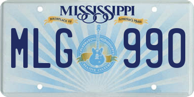 MS license plate MLG990