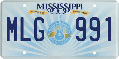 MS license plate MLG991
