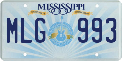 MS license plate MLG993